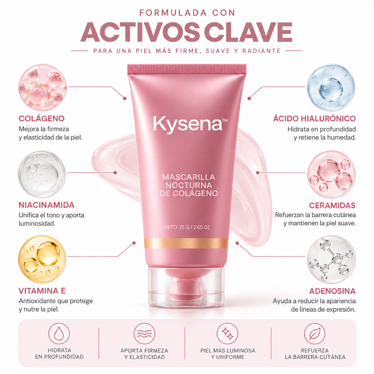 Mascarilla Nocturna de Colágeno - Kysena™