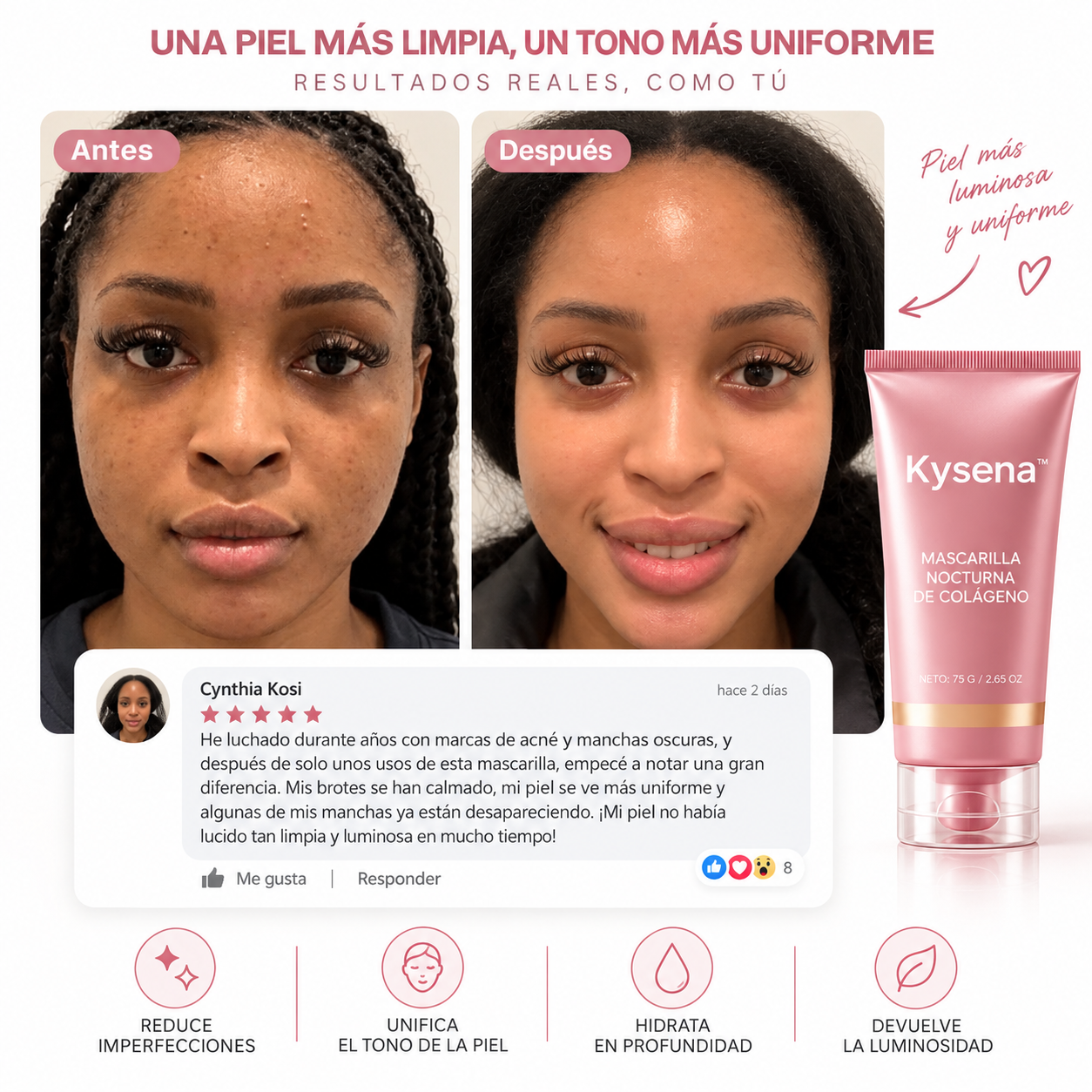 Mascarilla Nocturna de Colágeno - Kysena™